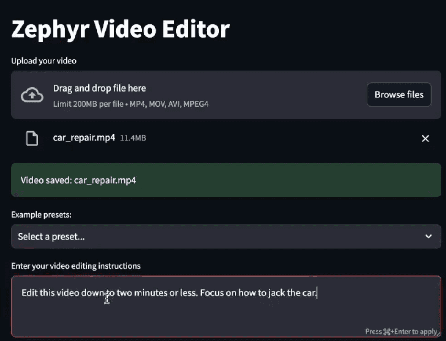 AI Agent Video Editor